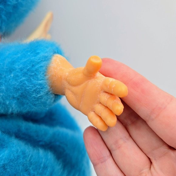 Union Gas Genie Mascot Plush Doll Light Blue Pajama Bag Vintage Pixie Wings Rubb - Picture 5 of 12